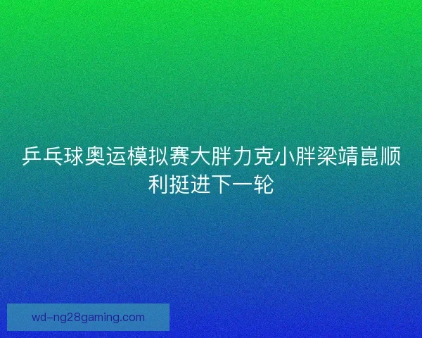 乒乓球奥运模拟赛大胖力克小胖梁靖崑顺利挺进下一轮